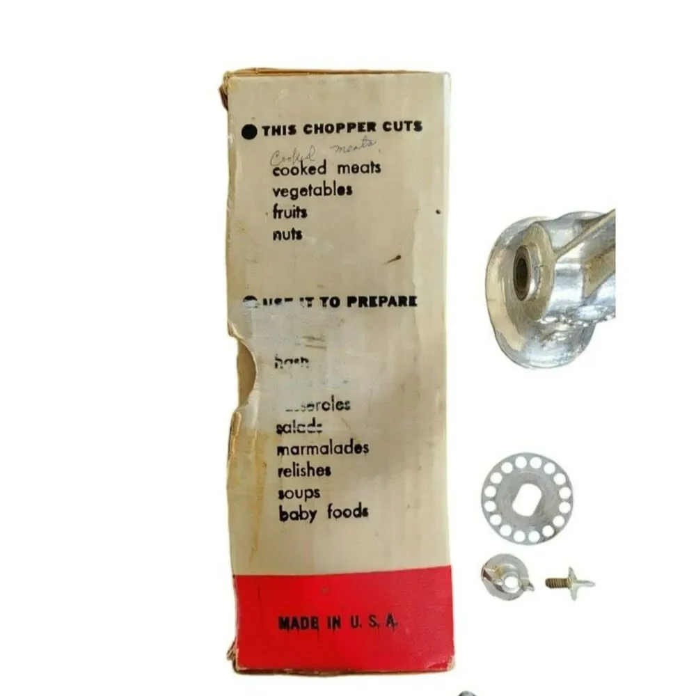 Vintage‎ Keystone No. 1-0 Food Meat Chopper Hand Crank Grinder Made in USA Box